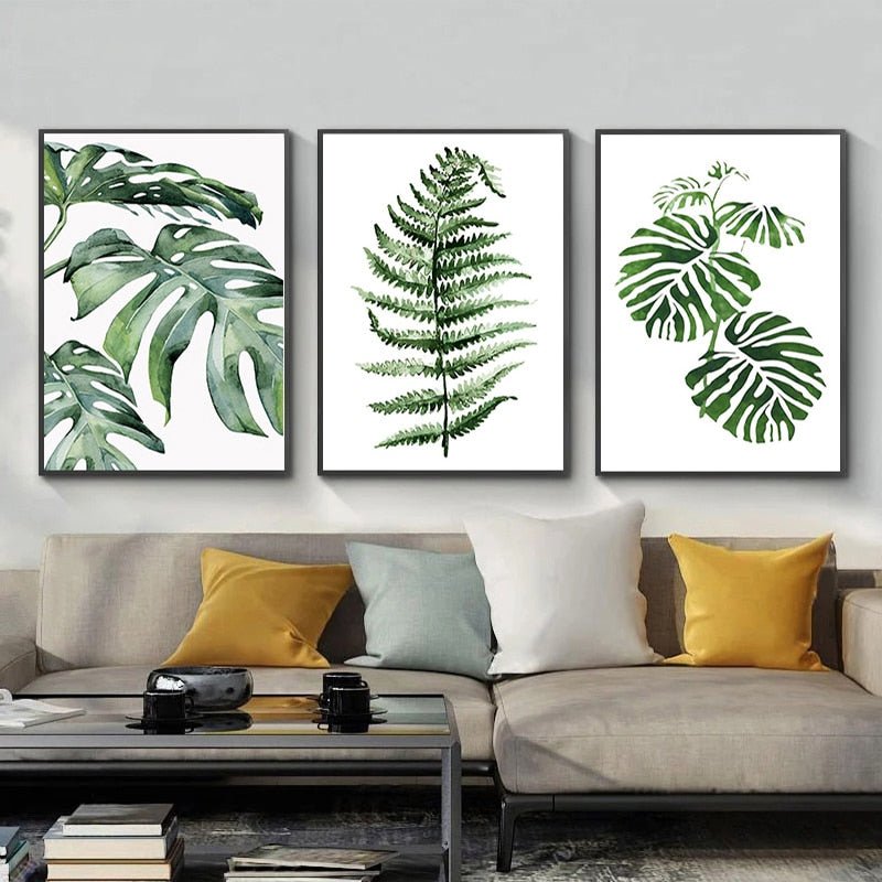 3 Pcs INS Style Leaf Triptych DIY Painting By Numbers Adults Drawing On Canvas Coloring By Numbers Wall Art Decor - ULikePaintingArt