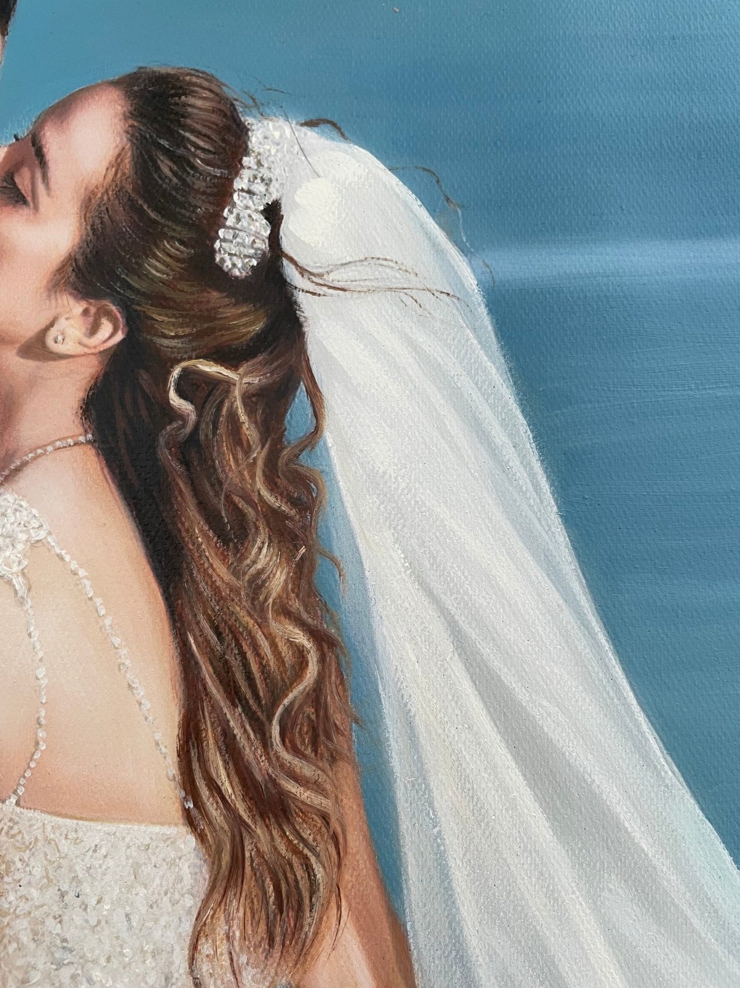 Custom Wedding Portrait Painting, Hand Painted Oil Portrait from Photo, Personalized Couple Portrait on Canvas, Commission Family Painting - ULikePaintingArt