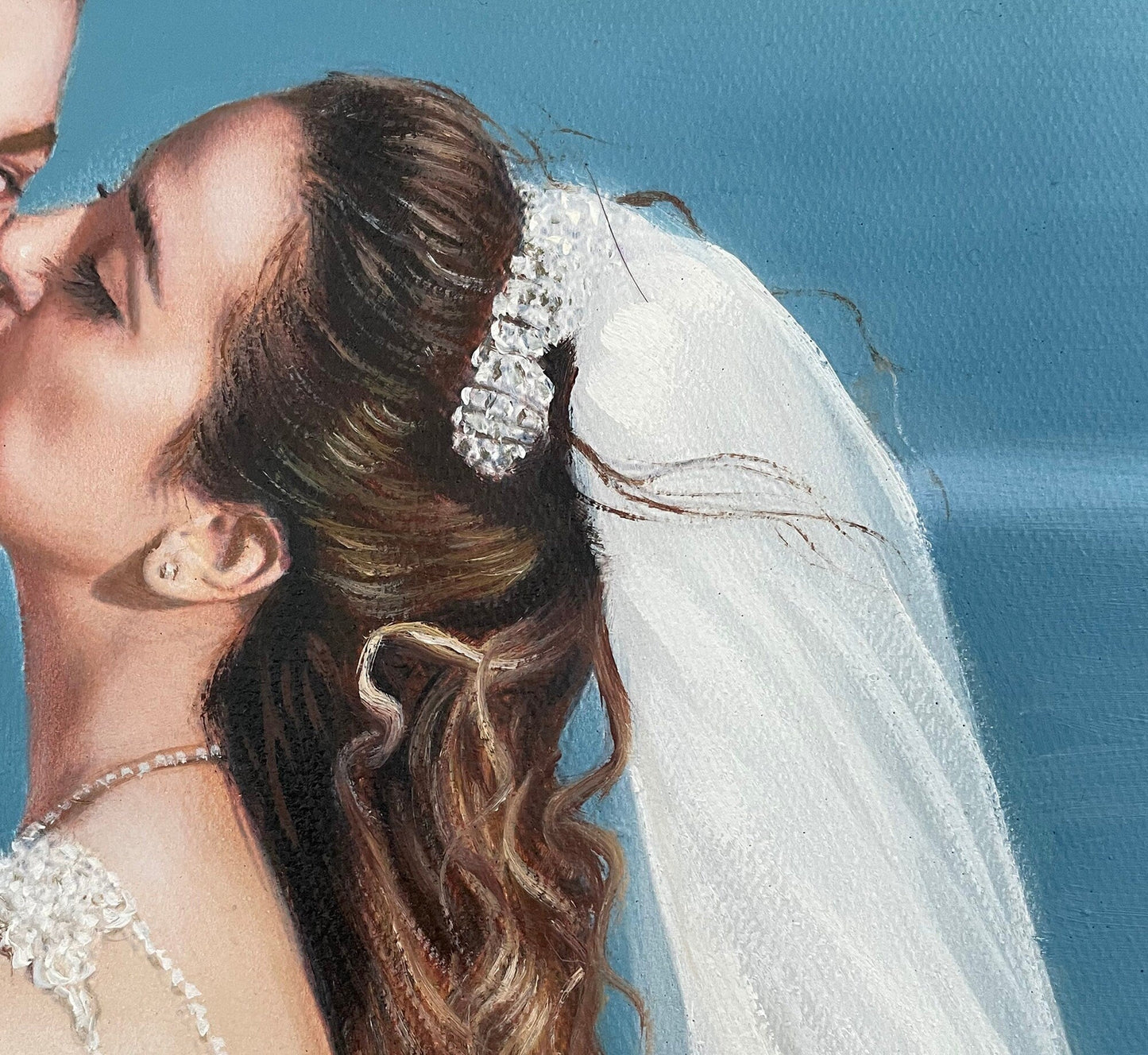 Custom Wedding Portrait Painting, Hand Painted Oil Portrait from Photo, Personalized Couple Portrait on Canvas, Commission Family Painting - ULikePaintingArt