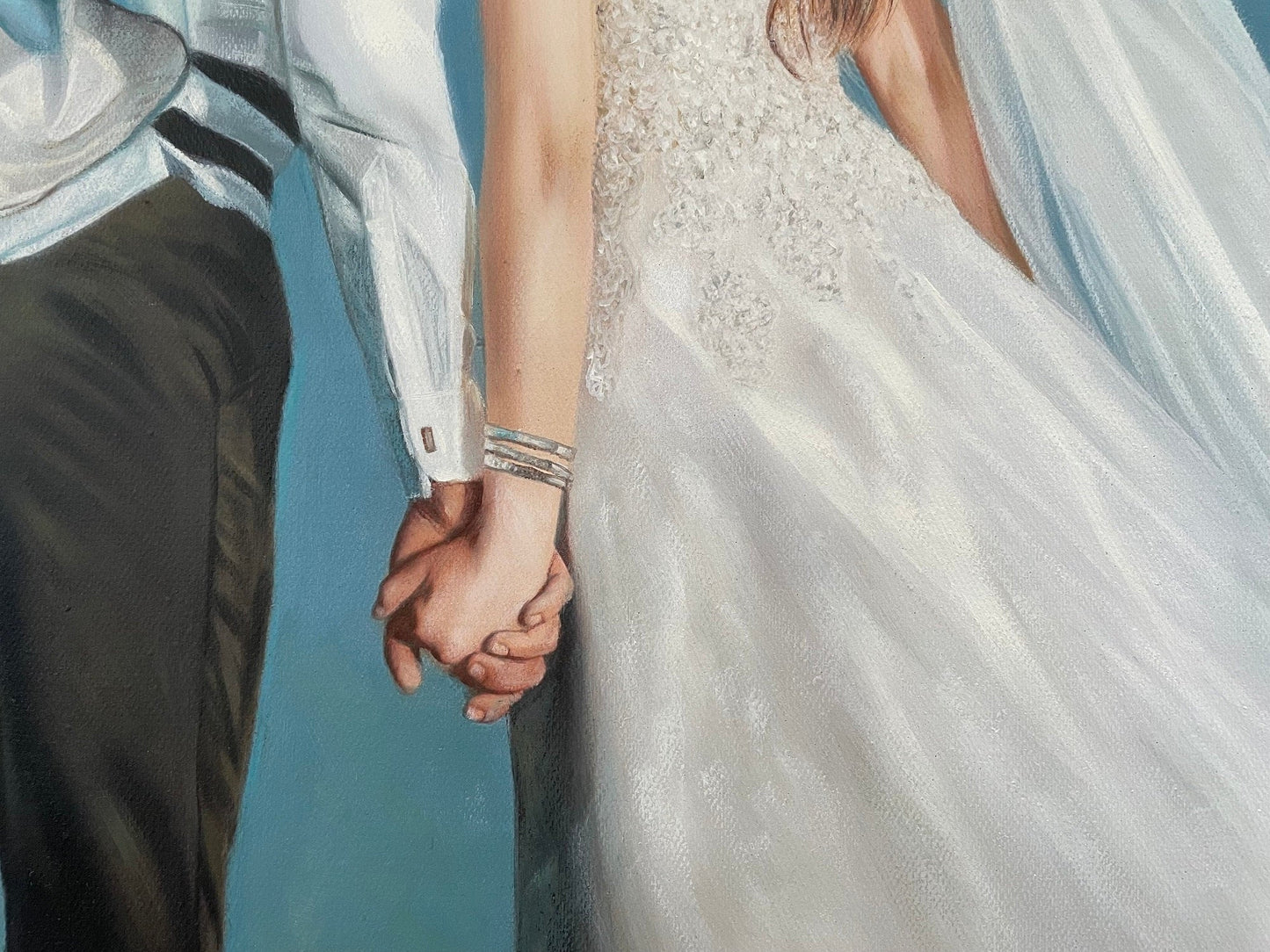 Custom Wedding Portrait Painting, Hand Painted Oil Portrait from Photo, Personalized Couple Portrait on Canvas, Commission Family Painting - ULikePaintingArt