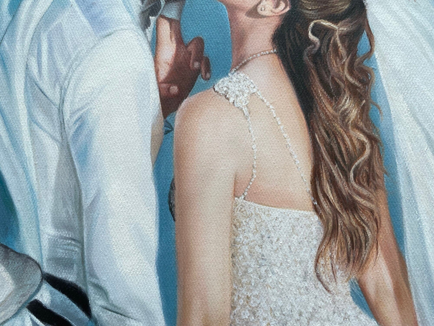 Custom Wedding Portrait Painting, Hand Painted Oil Portrait from Photo, Personalized Couple Portrait on Canvas, Commission Family Painting - ULikePaintingArt