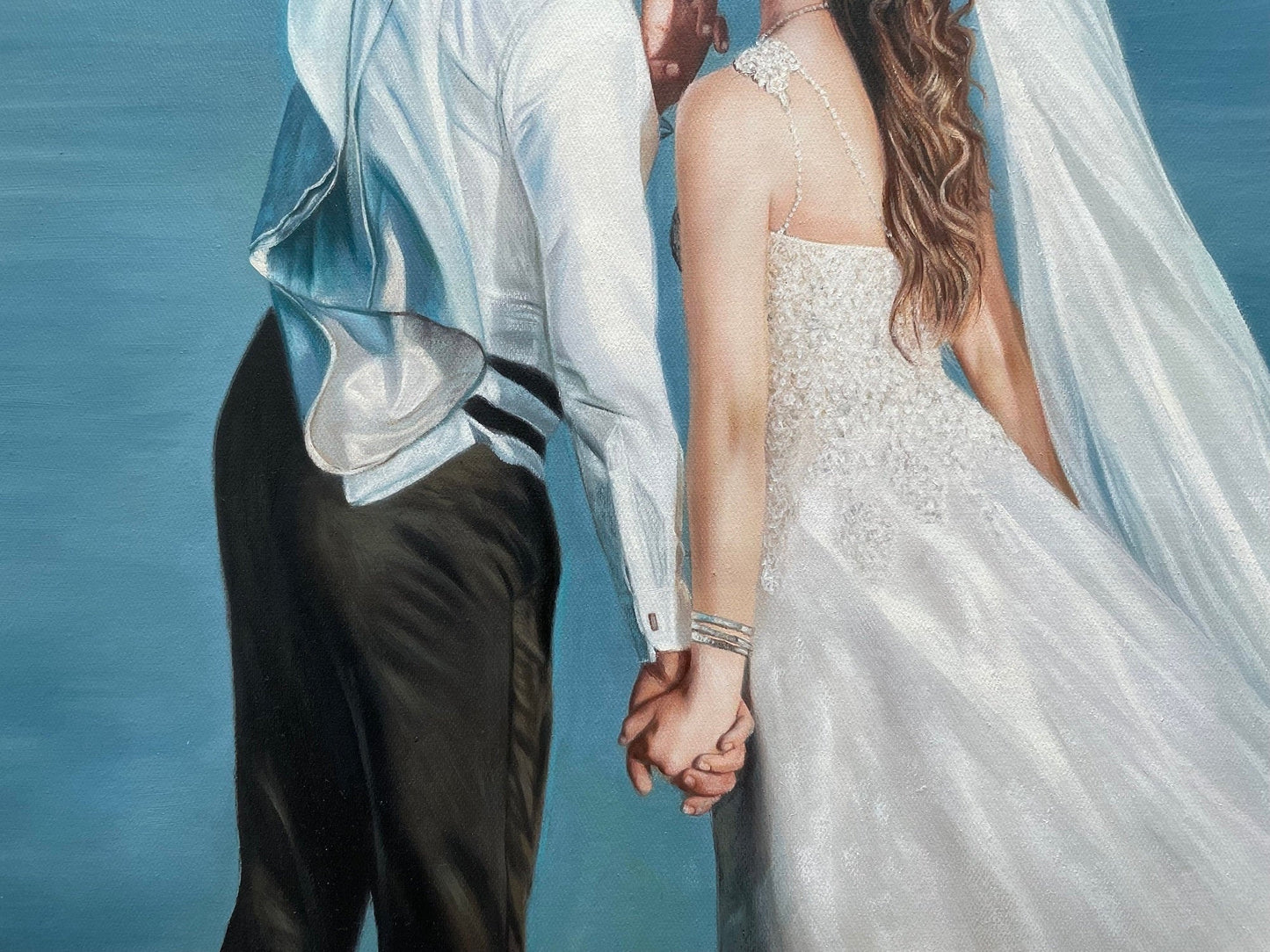 Custom Wedding Portrait Painting, Hand Painted Oil Portrait from Photo, Personalized Couple Portrait on Canvas, Commission Family Painting - ULikePaintingArt