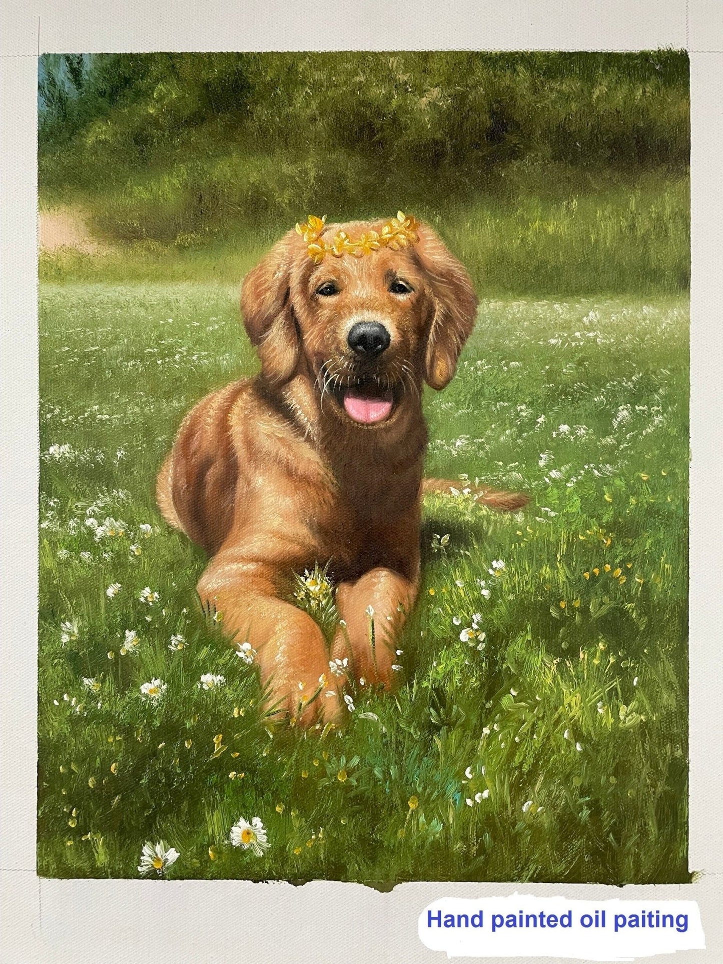 Dog Portrait Custom,Hand Painted Oil Painting on Canvas, Personalized Dog Portrait, Pet Loss Gift, Pet Lover Present - ULikePaintingArt