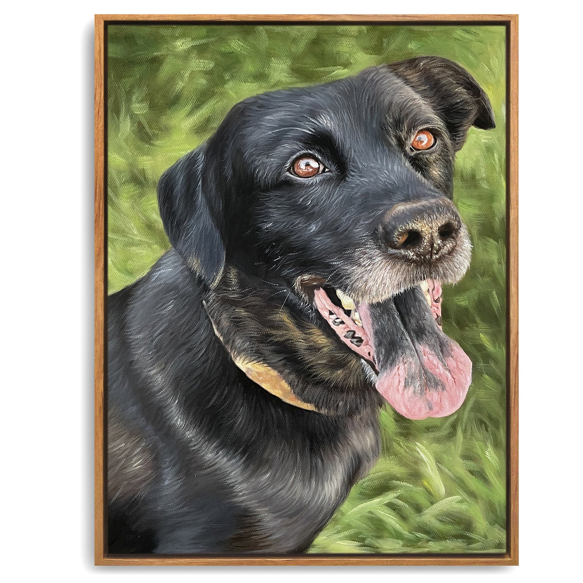 Custom Pet Portrait Oil Painting with Floating Frame - ULikePaintingArt
