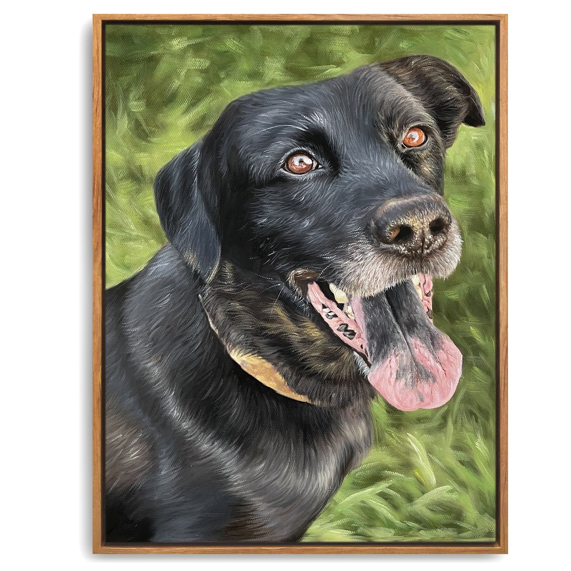 Custom Pet Portrait Oil Painting with Floating Frame - ULikePaintingArt
