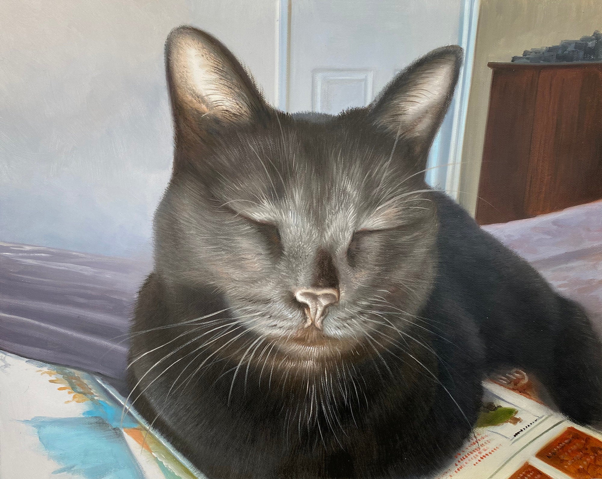 Cat Portrait Painting, Custom Cat Gift, Cat Lover Gift, Cat Art Decor, Pet Portrait Custom, Animal Portrait, Portrait from Photo - ULikePaintingArt