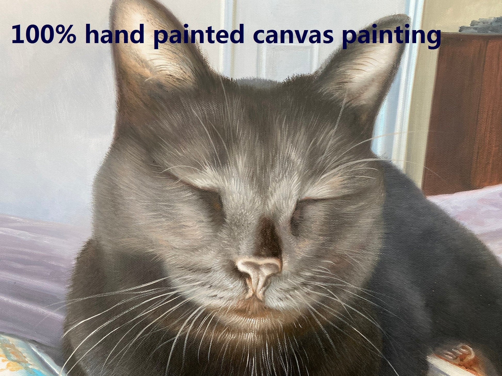 Cat Portrait Painting, Custom Cat Gift, Cat Lover Gift, Cat Art Decor, Pet Portrait Custom, Animal Portrait, Portrait from Photo - ULikePaintingArt