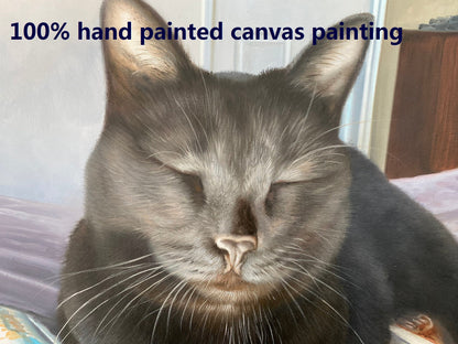 Cat Portrait Painting, Custom Cat Gift, Cat Lover Gift, Cat Art Decor, Pet Portrait Custom, Animal Portrait, Portrait from Photo - ULikePaintingArt