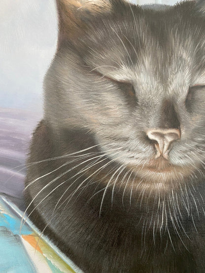 Cat Portrait Painting, Custom Cat Gift, Cat Lover Gift, Cat Art Decor, Pet Portrait Custom, Animal Portrait, Portrait from Photo - ULikePaintingArt