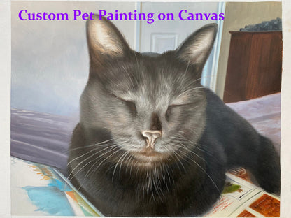 Cat Portrait Painting, Custom Cat Gift, Cat Lover Gift, Cat Art Decor, Pet Portrait Custom, Animal Portrait, Portrait from Photo - ULikePaintingArt