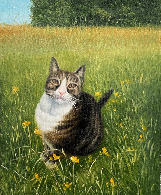 Cat Portrait Painting Custom Pet Portrait from Photo Handmade Portrait Personalize Pet Portrait Cat Art from photo Cat Lover Gifts - ULikePaintingArt