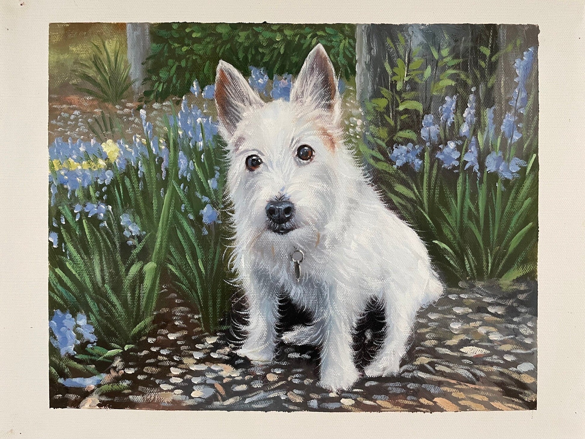 Custom Dog Painting from Photo, Dog Portrait on Canvas, Personalized Pet Portrait Painting, Pet Memorial Oil Portrait, Dog Lover Gifts - ULikePaintingArt