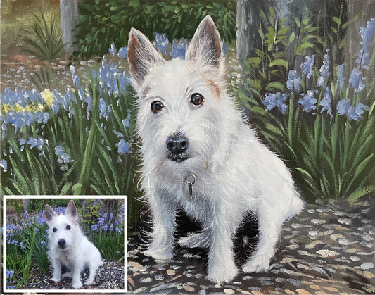 Custom Dog Painting from Photo, Dog Portrait on Canvas, Personalized Pet Portrait Painting, Pet Memorial Oil Portrait, Dog Lover Gifts - ULikePaintingArt