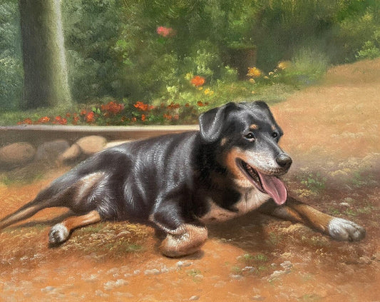 Custom Dog Portrait Painting, Pet Oil Painting on Canvas, Animal Painting, Dog Lover Gifts, Pet Loss Memorial Gifts - ULikePaintingArt