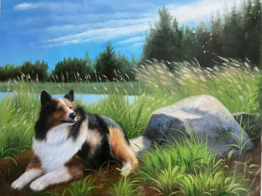Dog Painting Custom, Commission Portrait, Personalized Pet Portrait, Cat Portrait, Animal Portrait on Canvas, Dog Lover Gift, Pet Loss Gift - ULikePaintingArt