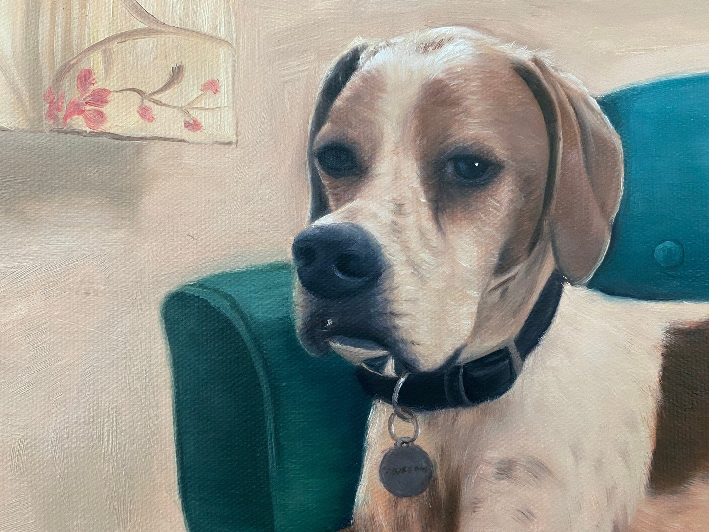 Dog Portrait Painting from Photo, Custom Pet Oil Painting on Canvas, Personalized Dog Memorial Gift, Pet Loss Gifts，Commission Dog Portrait - ULikePaintingArt