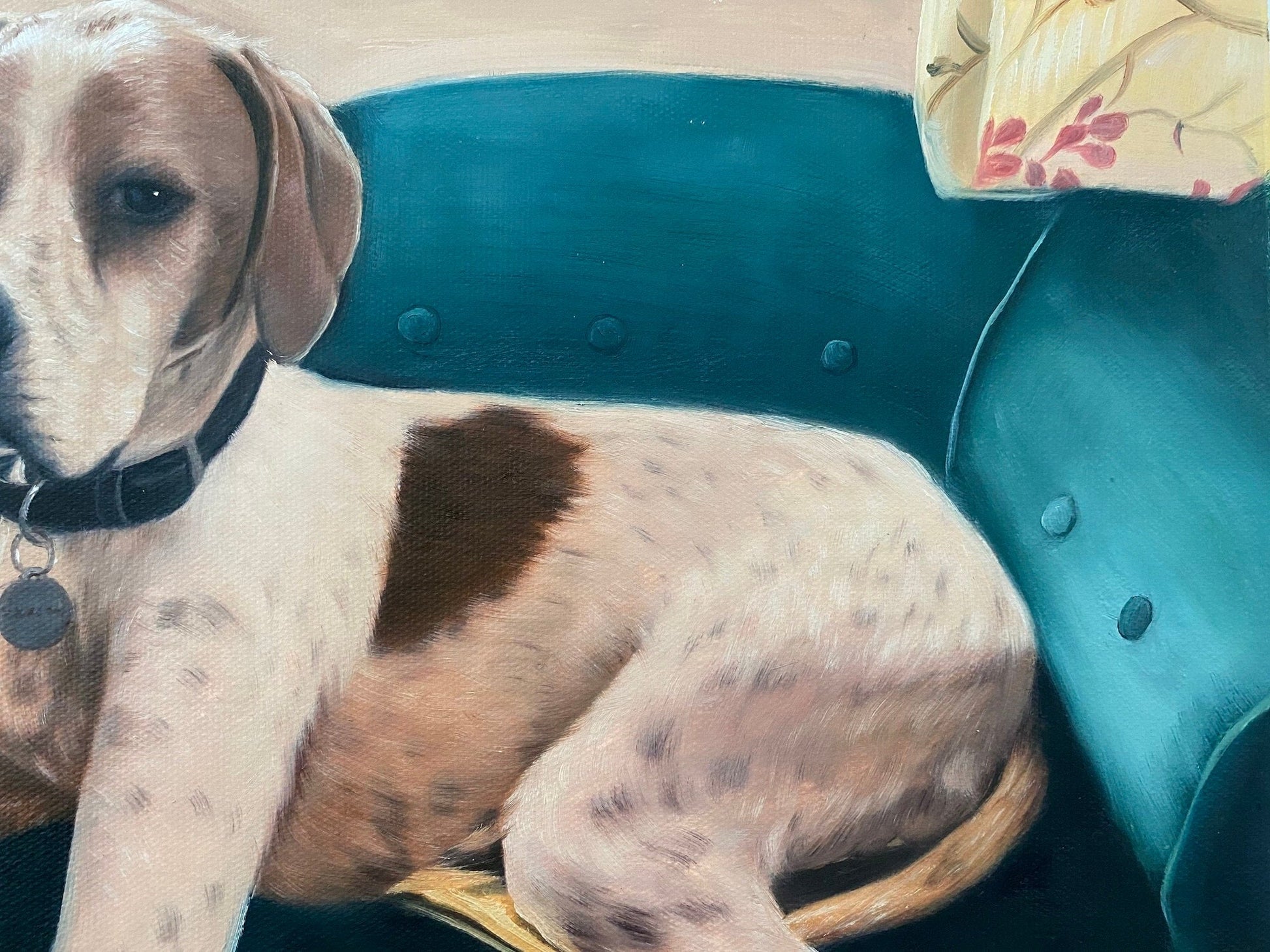 Dog Portrait Painting from Photo, Custom Pet Oil Painting on Canvas, Personalized Dog Memorial Gift, Pet Loss Gifts，Commission Dog Portrait - ULikePaintingArt