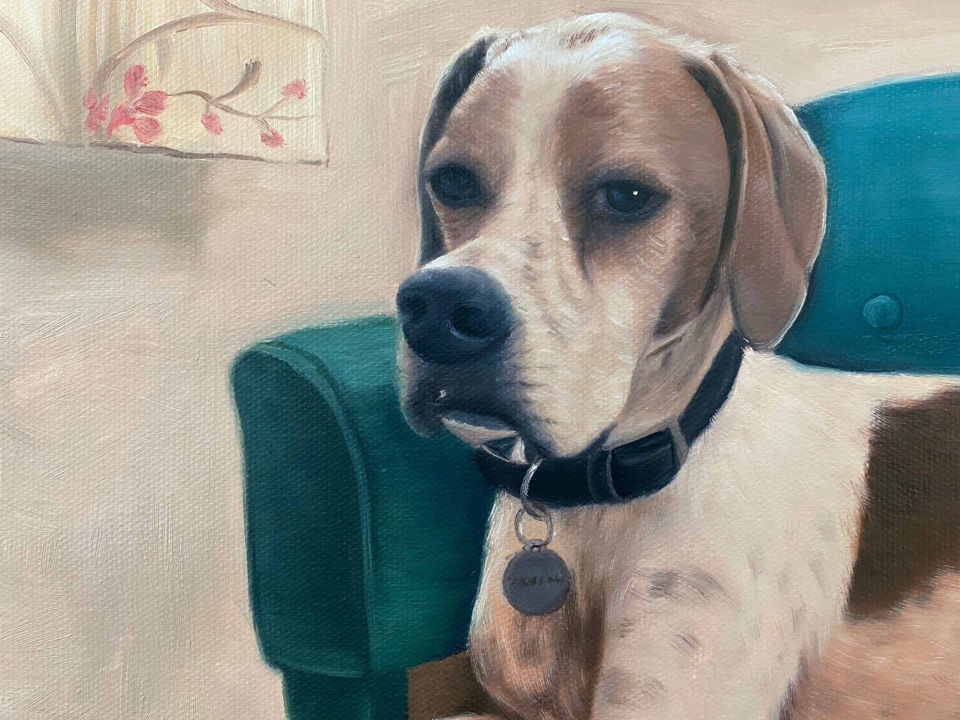 Dog Portrait Painting from Photo, Custom Pet Oil Painting on Canvas, Personalized Dog Memorial Gift, Pet Loss Gifts，Commission Dog Portrait - ULikePaintingArt